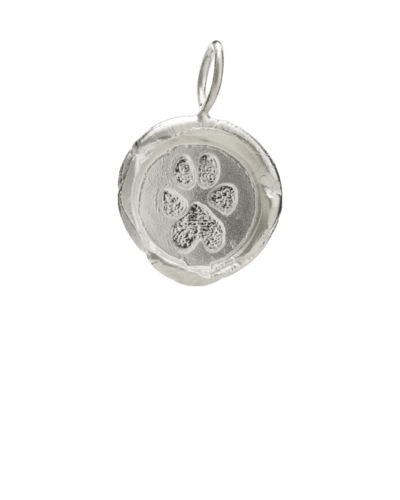 Organic Paw Print Sterling Keepsake Pendant